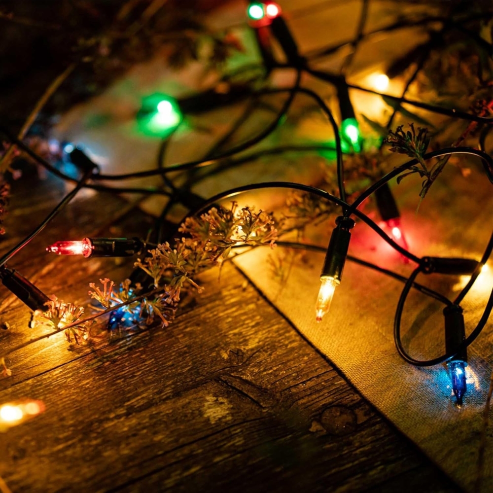 Hellum Lichterkette innen strombetrieben, mini Lichterkette 20er Birnen bunte Lichter, beleuchtete 2,85m, Kabel grün Lichterkette 20 lichter mit Stecker für Weihnachten 832075 Bild 1
