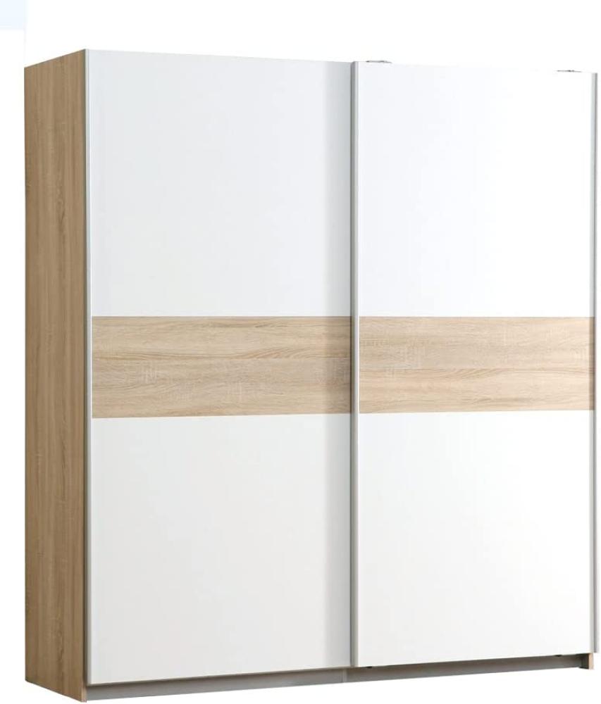 Schwebetürenschrank Wisal 15 Sonoma Eiche weiß 170 x 191 x 61 cm Bild 1