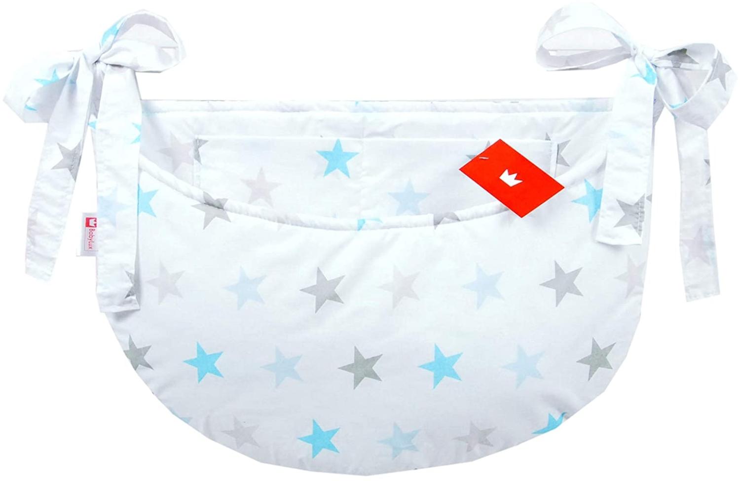 BABYLUX Babybetttasche Organizer BETTTASCHE Spielzeugtasche 94. Sterne Blau Bild 1