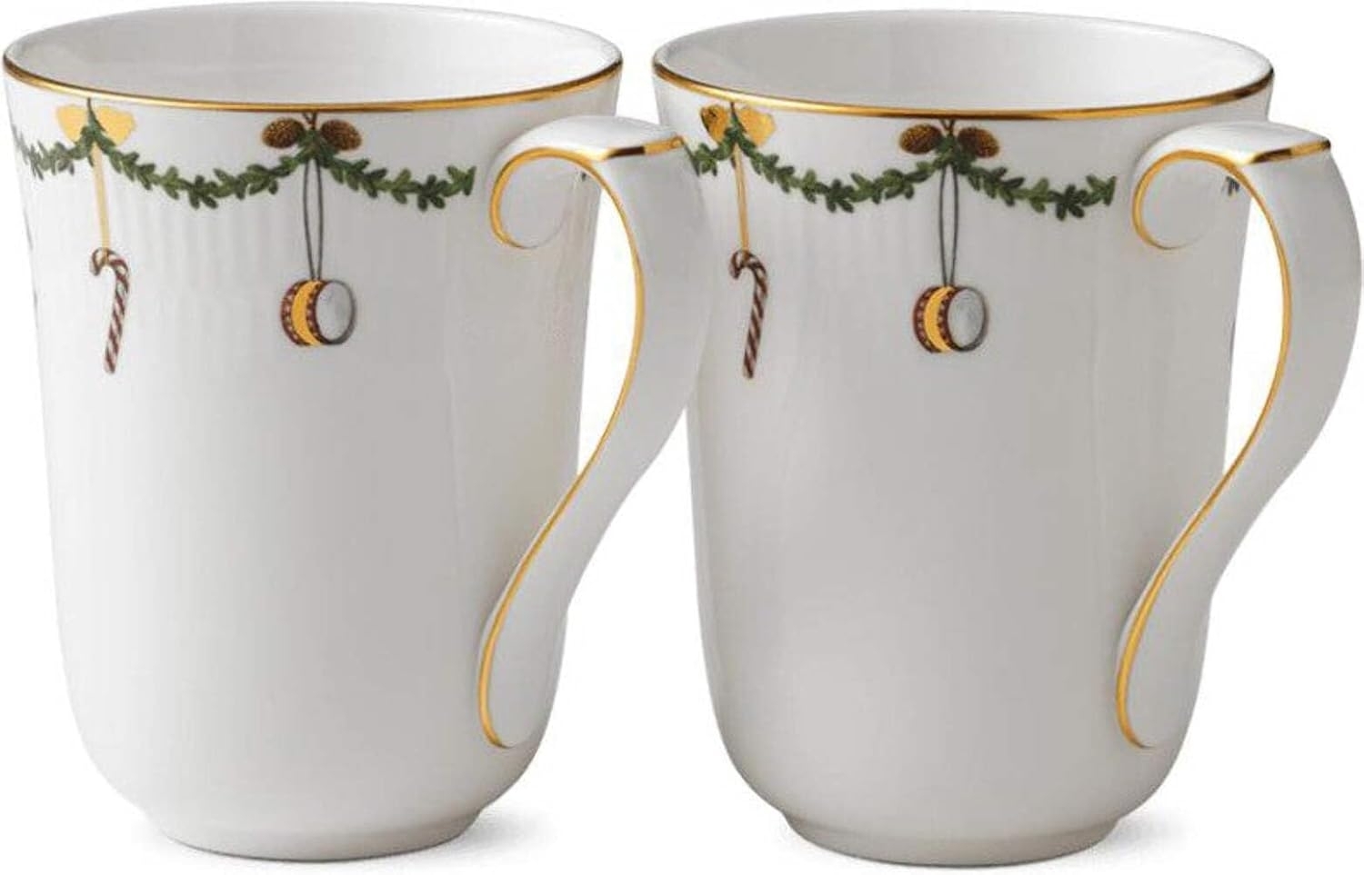 Becher Set - 330 ml - 2 Stück Star Fluted Christmas Royal Copenhagen Becher - Mikrowelle geeignet, Spülmaschinenfest Bild 1