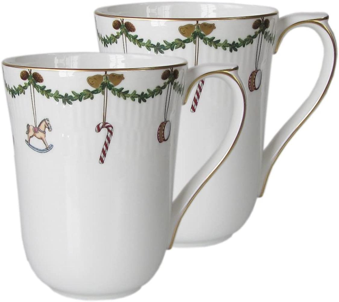 Becher Set - 330 ml - 2 Stück Star Fluted Christmas Royal Copenhagen Becher - Mikrowelle geeignet, Spülmaschinenfest Bild 1