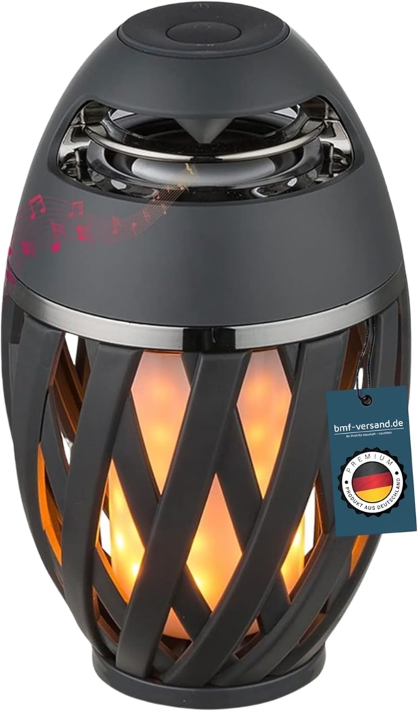 LED Außenleuchte Tischleuchte IP65 Bluetooth Lautsprecher Deko mit Pflegetuch Bild 1
