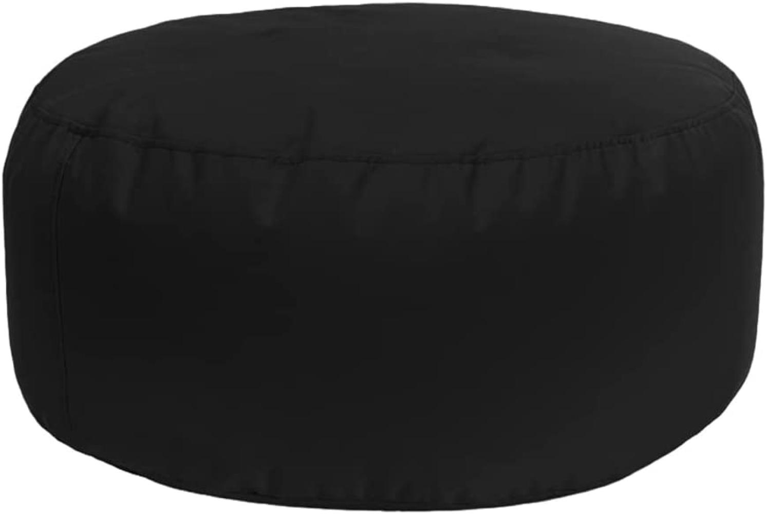 Bruni Pouf Sitzhocker L in Schwarz – runder Sitzpouf, Indoor und Outdoor als Fußhocker, Yoga-Sitzkissen, Meditationskissen geeignet Bild 1