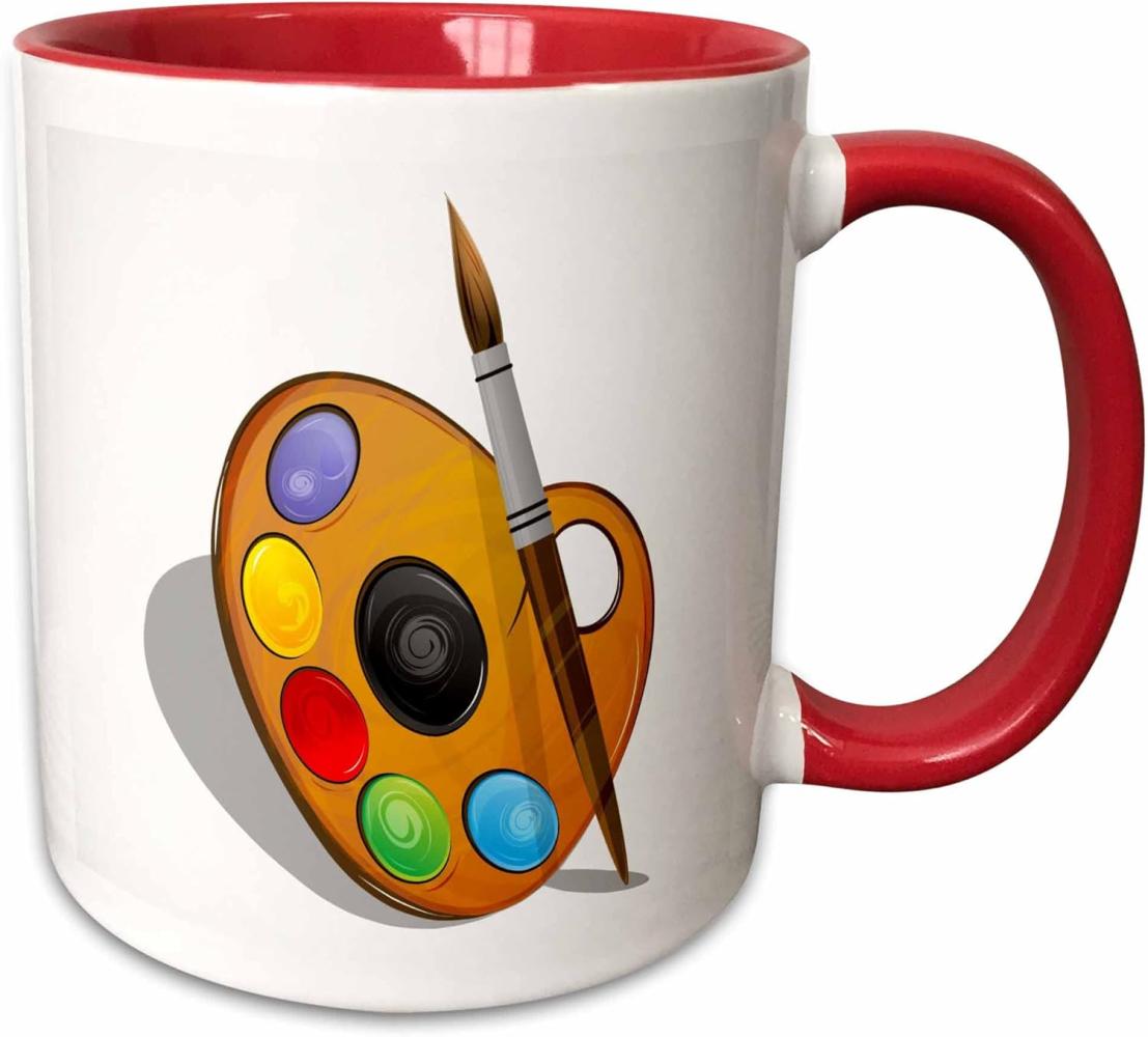 3dRose Set mit Paint-Two-Tasse, aus Keramik, Rot-Weiß, 10,16 x 7,62 x 9,52 cm Bild 1