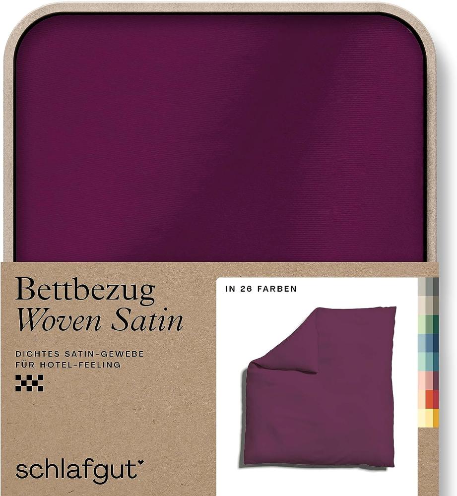 Schlafgut Woven Satin Bettwäsche|Bettbezug einzeln 200x200 cm| purple-deep Bild 1