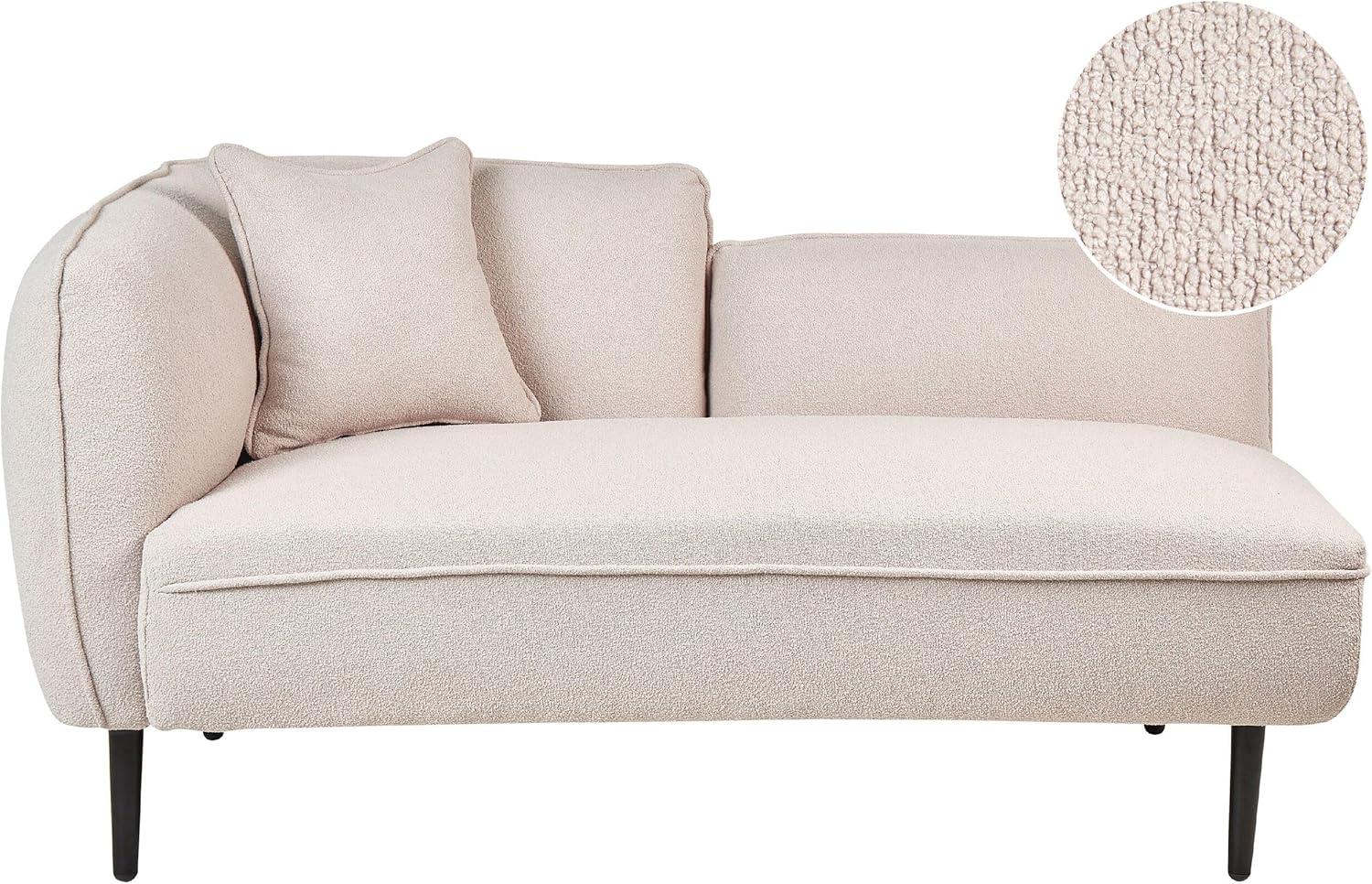 Chaiselongue Bouclé hellbeige linksseitig CHEVANNES Bild 1