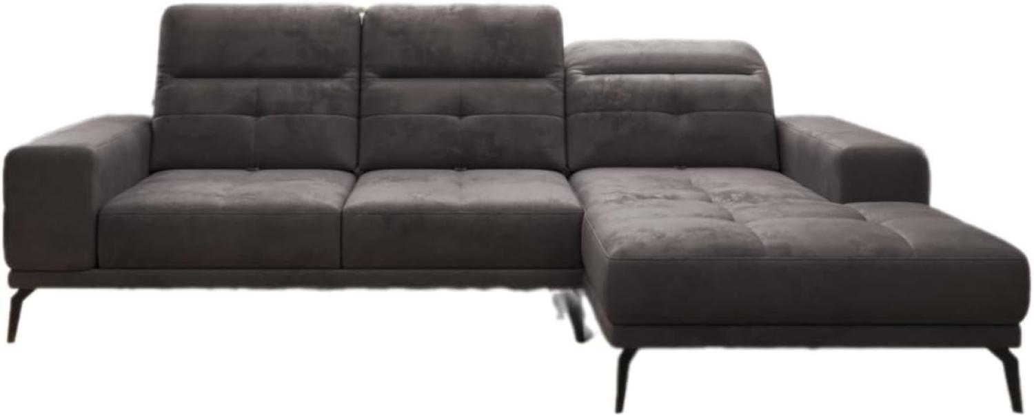 Designer Sofa Terina inkl. Beistellhocker Samt Dunkelbraun Rechts Bild 1