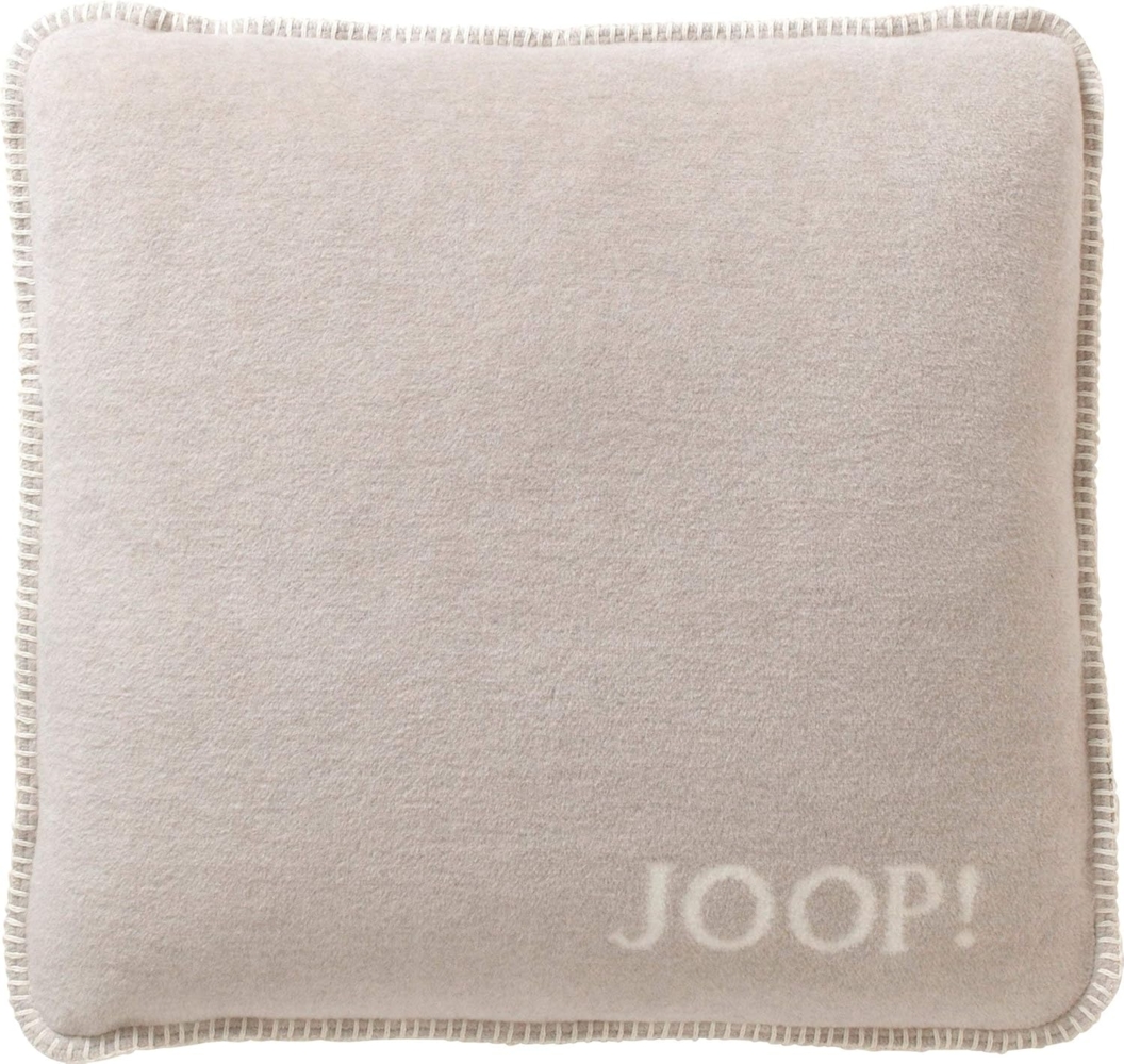 JOOP Uni Kissen Doubleface|50x50 cm Dekokissen gefüllt| Feder-Ecru Bild 1