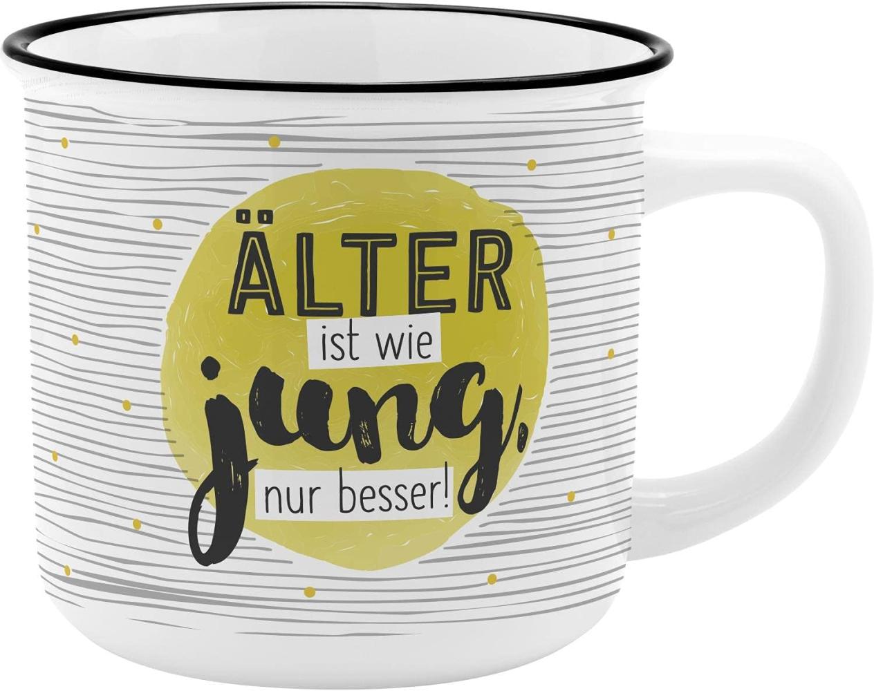 GRUSS & CO Becher Motiv "Älter" | New Bone China Porzellan, Emaille-Optik, 35 cl | Geschenk lustig, Sprüche-Tasse | 47519 Bild 1