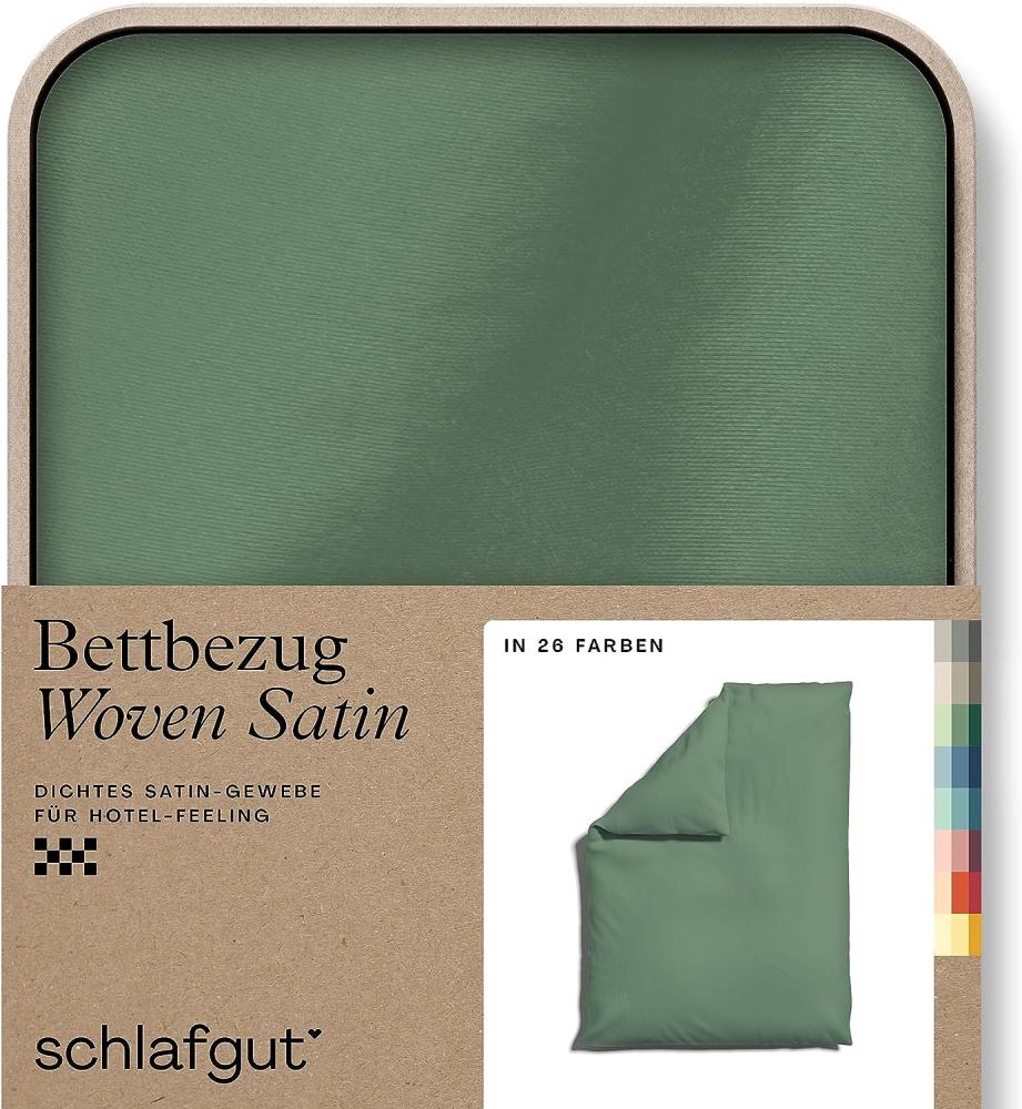 Schlafgut Woven Satin Bettwäsche|Bettbezug einzeln 135x200 - 140x200 cm| green-mid Bild 1