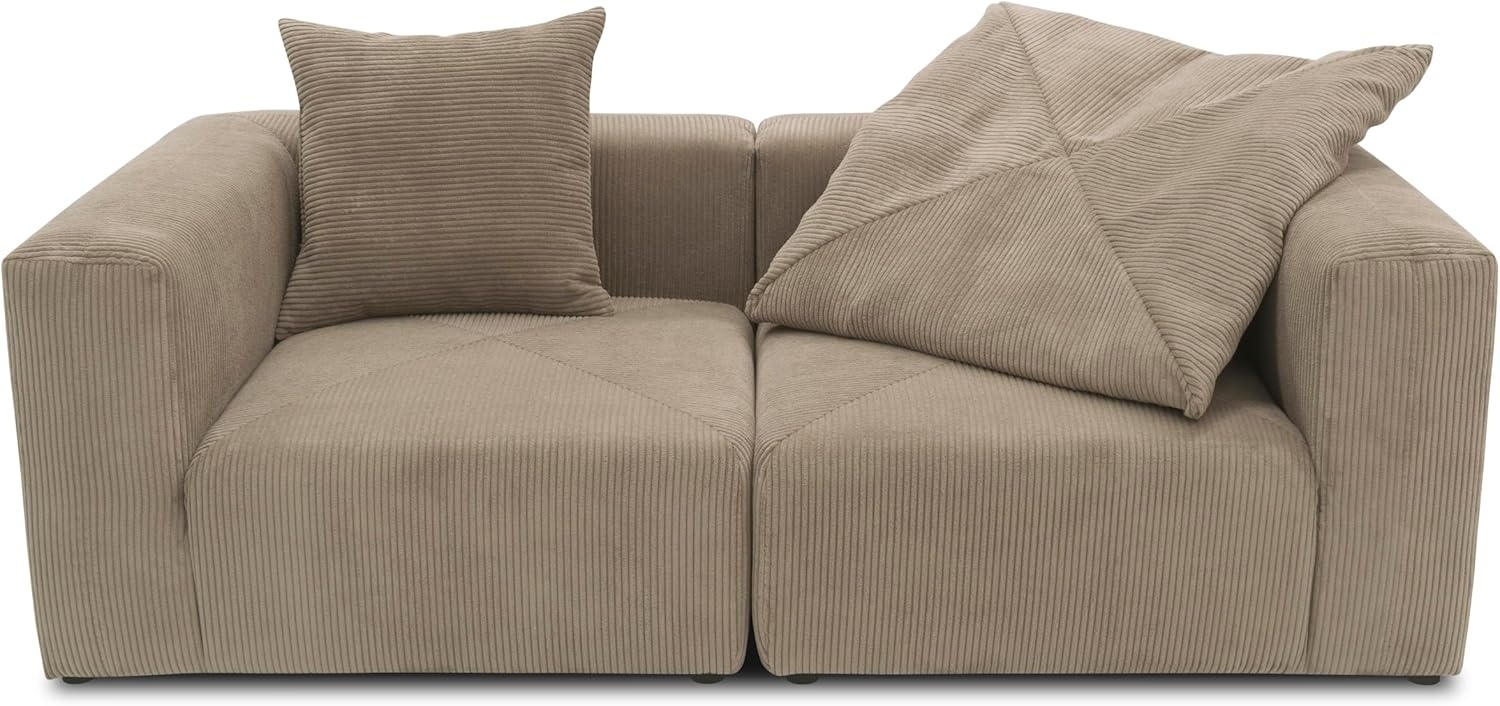 DOMO. collection Malia Modulsofa, 2 Sitzer bestehend aus Zwei Polsterecken, 2 Couch, Sofa, Modul, braun, 216x108 cm Bild 1