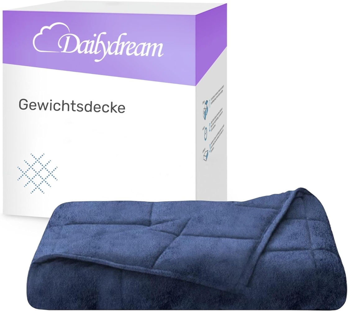 Dailydream Therapie Gewichtsdecke im Flauschigen Fleece, 4,5Kg für Erwachsene, 135x200cm, Blau Bild 1