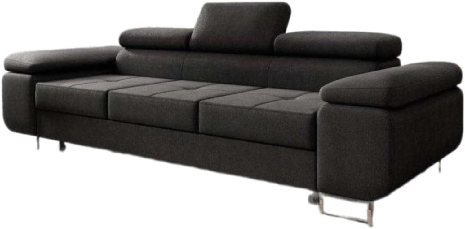 Designer Sofa Triora mit Schlaffunktion (Stoff) Schwarz Bild 1