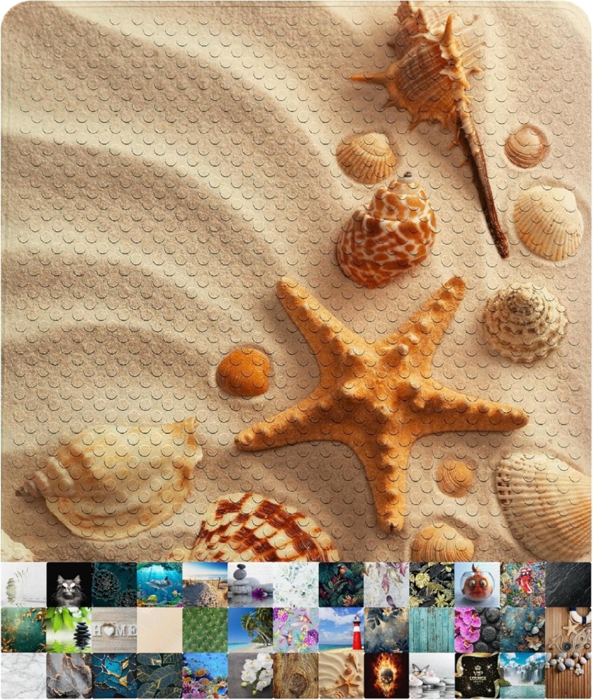 Sanilo Duschmatte mit Motiv, viele schöne Badematten zur Auswahl, rutschfeste & sichere Badematte, hochwertig, Kunststoff PVC, quadratisch, 230 extra starke Saugnäpfe, 53 x 53 cm, waschbar Bild 1