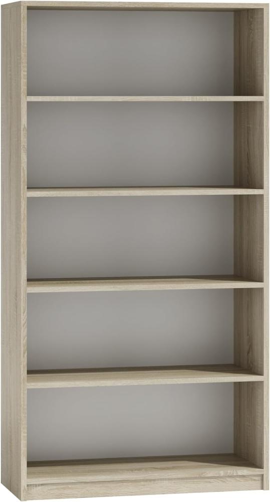 OGGI Oropesa R80 Hohes Bücherregal Fünf Regale SchlafzimmerAufbewahrungseinheit Aufbewahrungsregale Bücherregale und Regaleinheiten Bücherregaleinheit 80 x 30 x 182 cm, Eiche Sonoma Bild 1