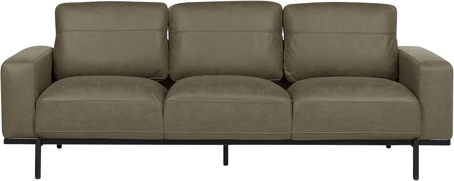 3-Sitzer Sofa Stoff grün Lederoptik SOVIK Bild 1