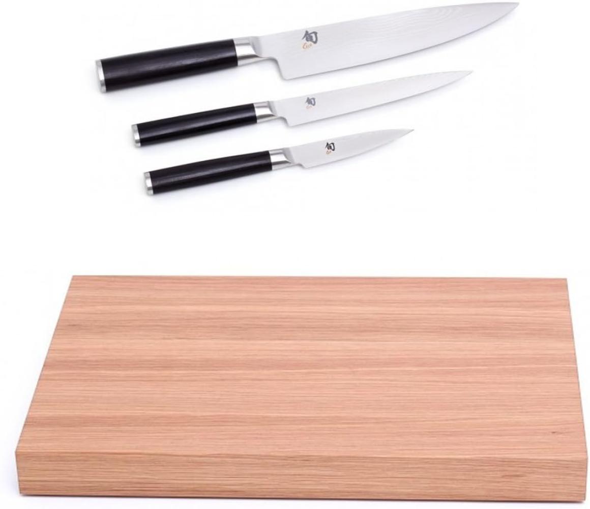 Kai Shun Hackbrett Set, 4-tlg, Schneidebrett, Holzbrett, Messer, Allzweckmesser, Santoku, DM-0789DMSET1 Bild 1