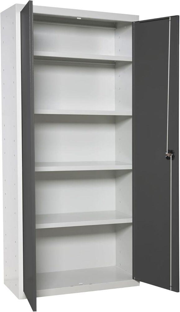 SimonRack Amario aus Metall, Mehrzweck, 2 Türen, 1800 x 1000 x 400 mm, Weiß/anthrazit, 1800 x 1000 x 400 Bild 1