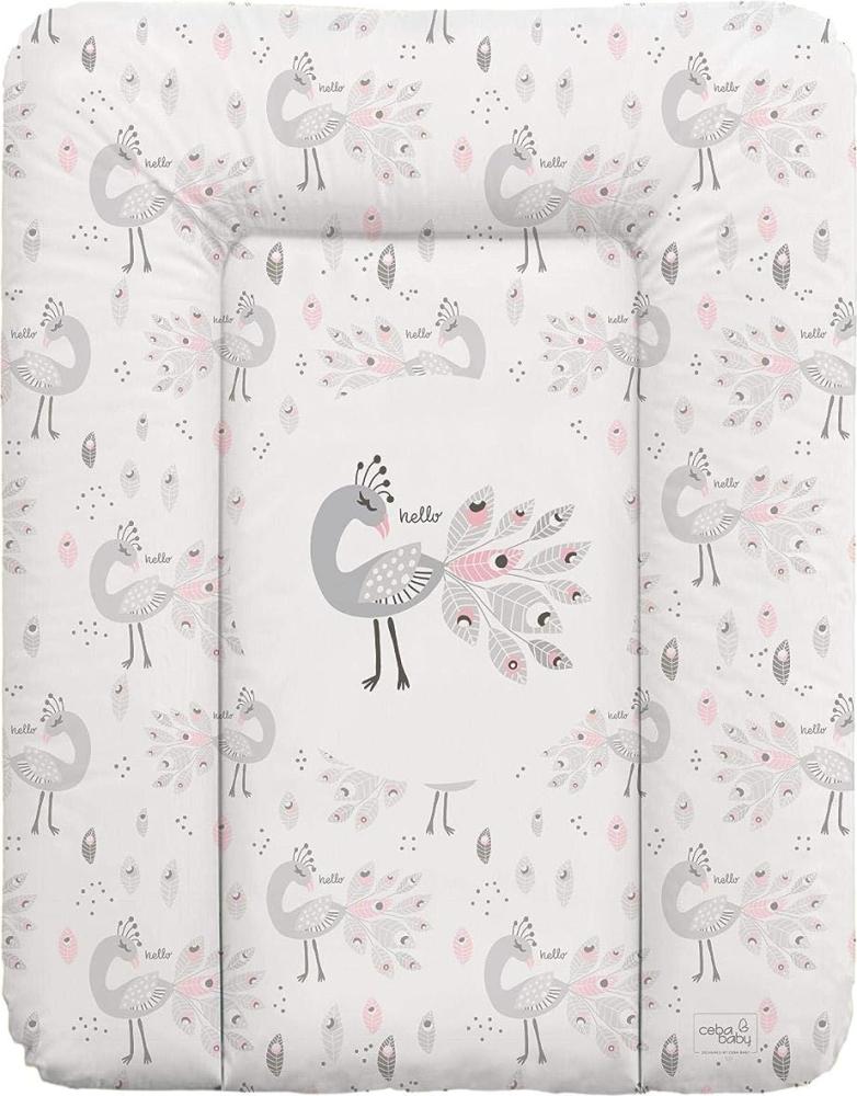 Ceba Baby Weiche Wickelauflage Wickelunterlage Wickeltischauflage 70x50 cm Abwaschbar für Mädchen und Junge - Lolly Polly Peacock 70x50 Bild 1
