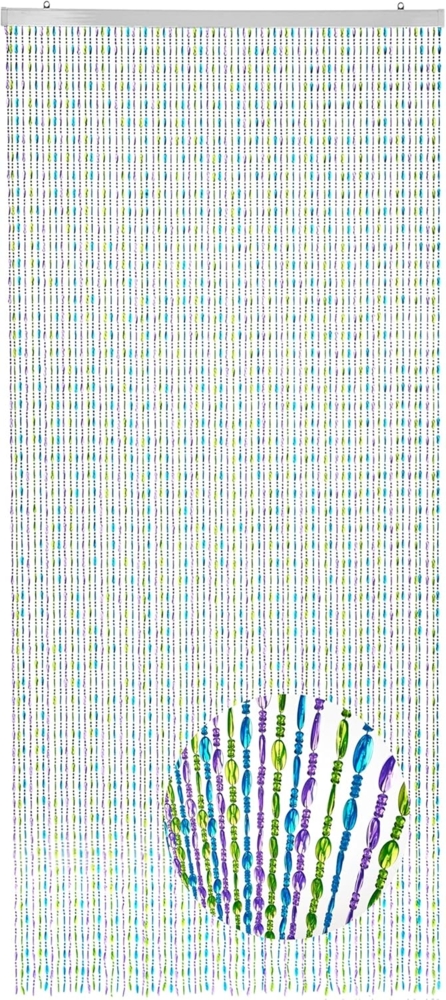 Kobolo Türvorhang Perlenvorhang RAINBOW 90x200 cm - Kunststoff bunt, Ösen (1 St) Bild 1