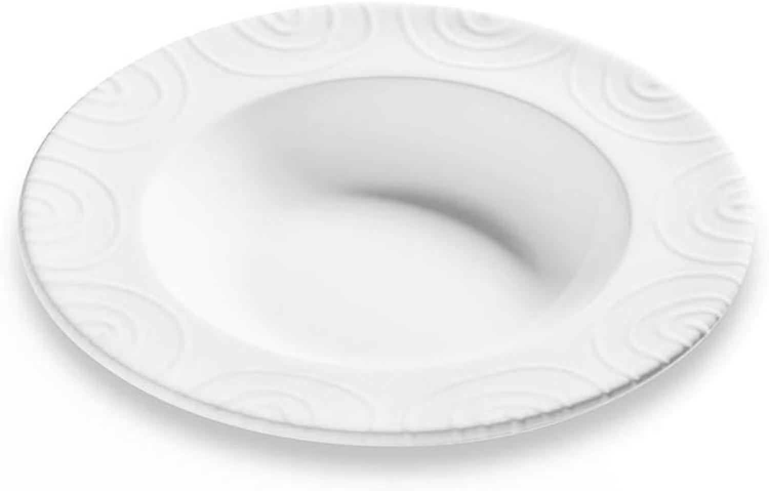 Suppenteller Gourmet 24cm Weißgeflammt Gmundner Keramik Bild 1