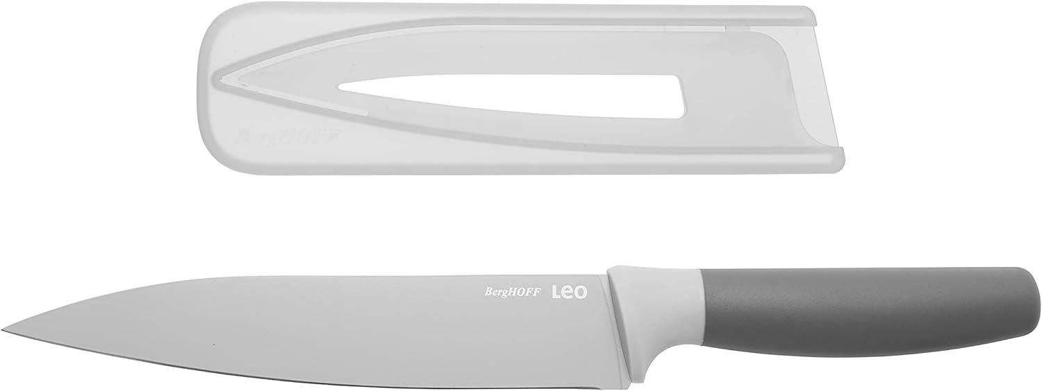 BergHOFF Leo Tranchiermesser mit Keramikbeschichtung, Antihaftbeschichtung, weicher Griff, 19 cm, Edelstahl, Grau, 19 cm Bild 1