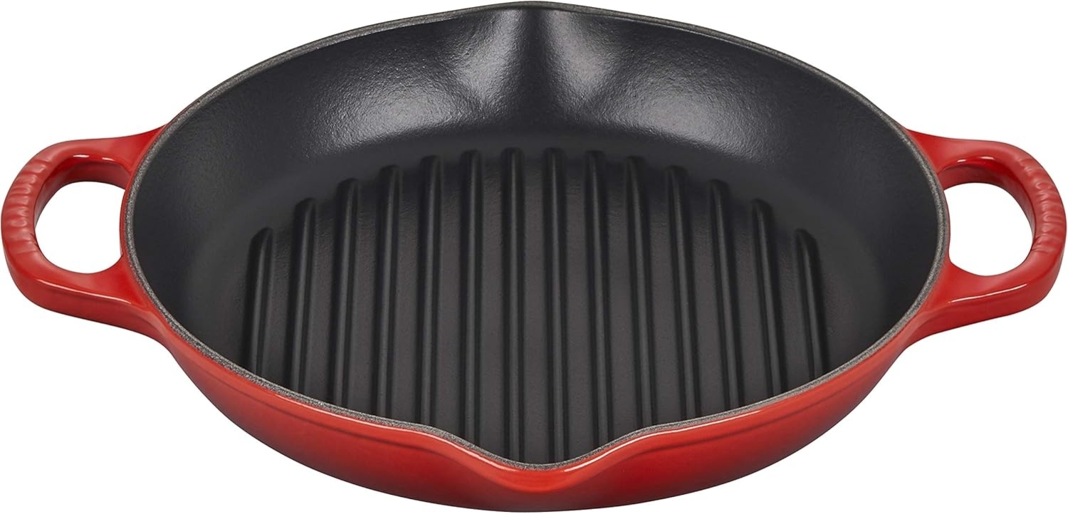 Le Creuset Signature Grillplatte rund 25 cm Kirschrot - 25 bis 28 cm - Rot Bild 1