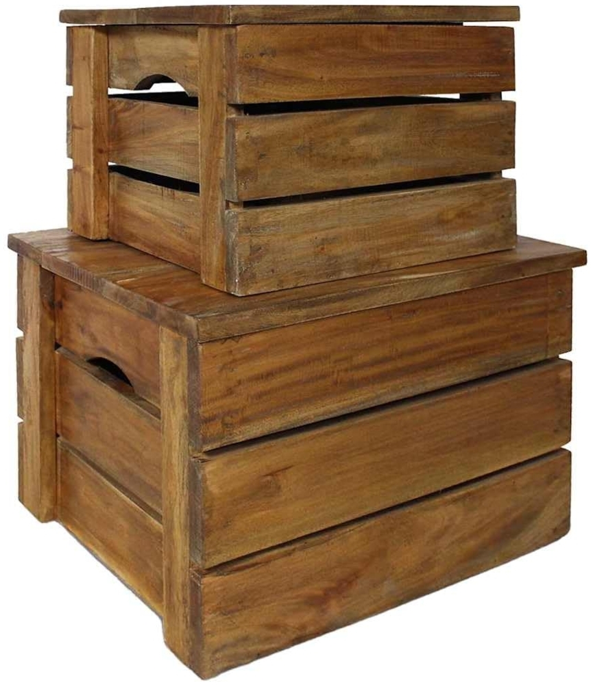 vidaXL Aufbewahrungskisten-Set 2 Stk. Massives Mahagoniholz 244498 Bild 1