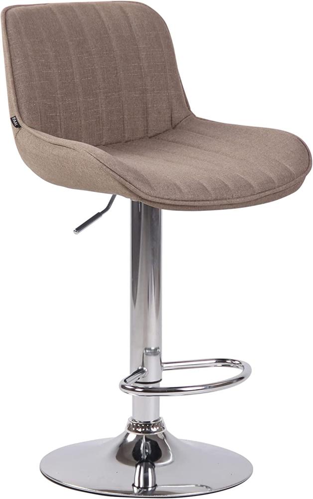 Barhocker Lentini Stoff chrom taupe Bild 1