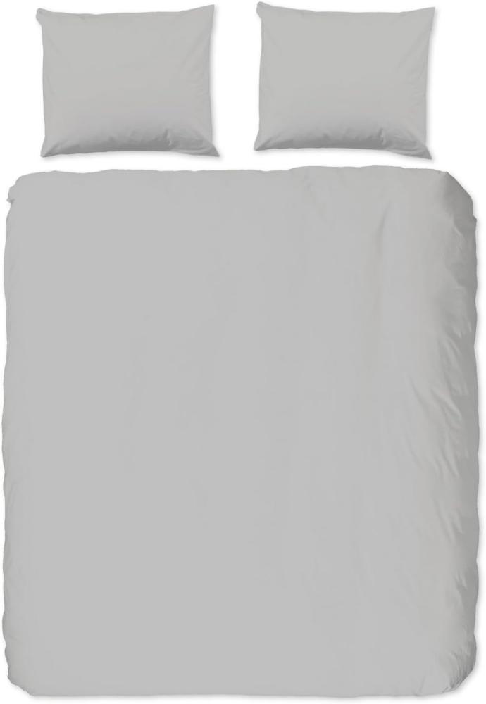 good morning Renforcé Bettwäsche 3 teilig Bettbezug 240x220 cm Kopfkissenbezug 60x70 cm Uni duvet cover 0270.50.03 Light grey Bild 1