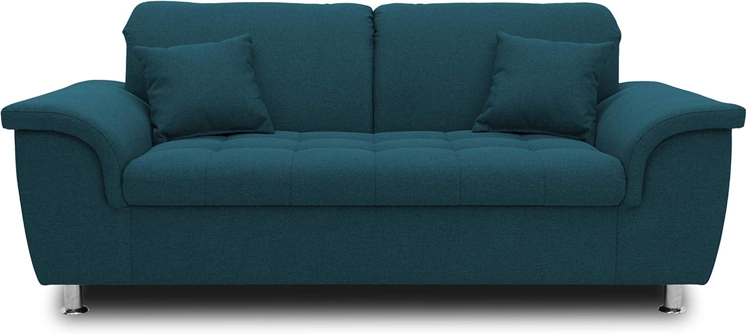 DOMO Collection Sofa Franzi, 2-Sitzer Couch, 2er Garnitur mit Nackenfunktion, Polstergarnitur, türkis, 190 x 105 x 81 cm Bild 1