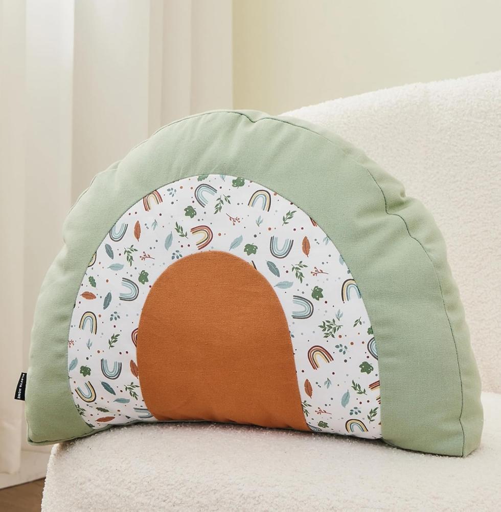 Alavya Home® Dekokissen Kinderkissen Regenbogen - D40 cm I Kuschelkissen Flauschig mit Füllung, Kinderkissen Zierkissen für Babyzimmer Kinderzimmer Deko - 40 x 30 cm Bild 1