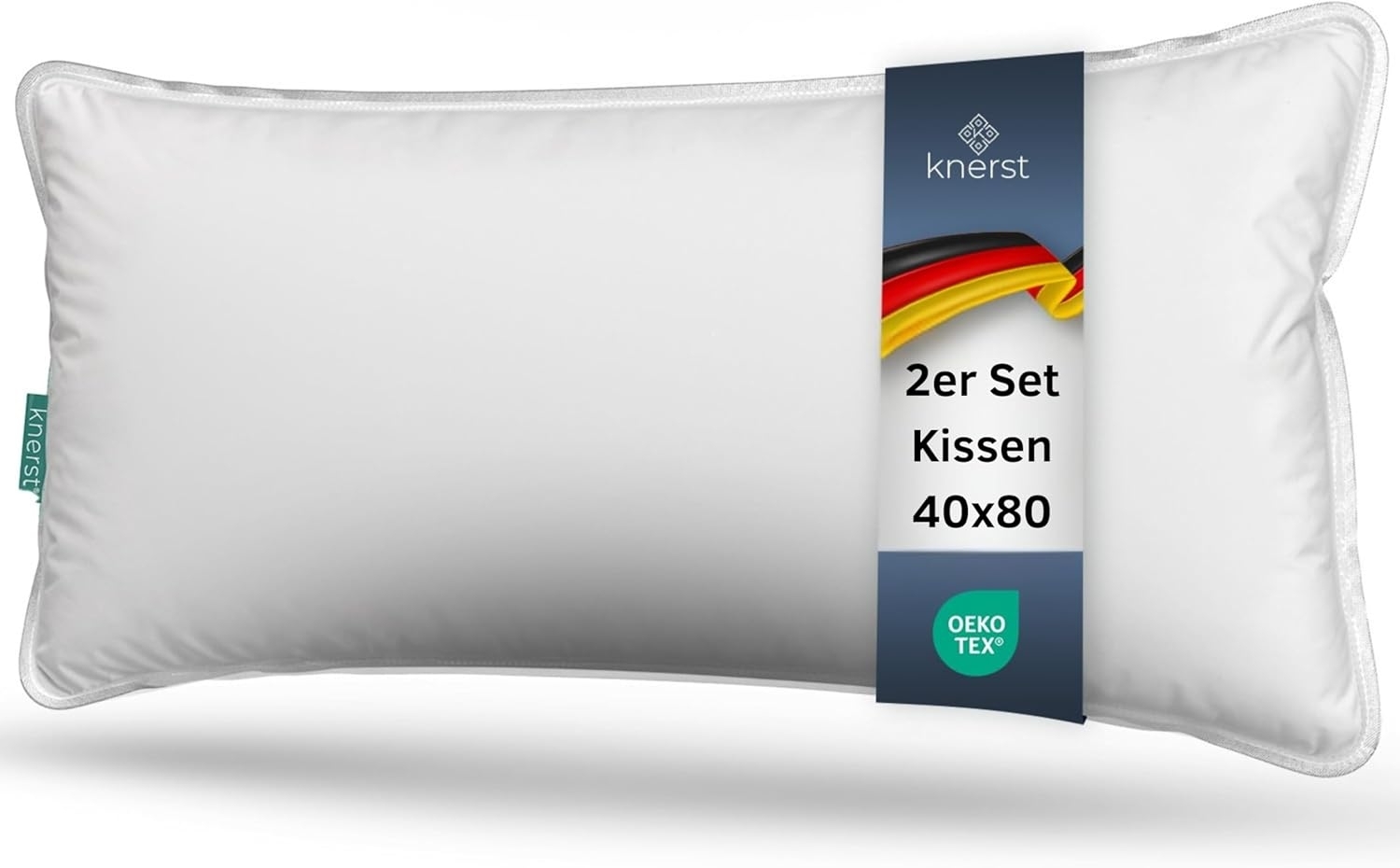 KNERST Kopfkissen Kopfkissen Nano Cloud Fill 100% Polyester, Füllung: NanoCloudFill Technologie – 100% Polyester, ergonomisches Schlafkissen ideal für jede Schlafposition, Kissen mit eleganter, weißer Biese Bild 1