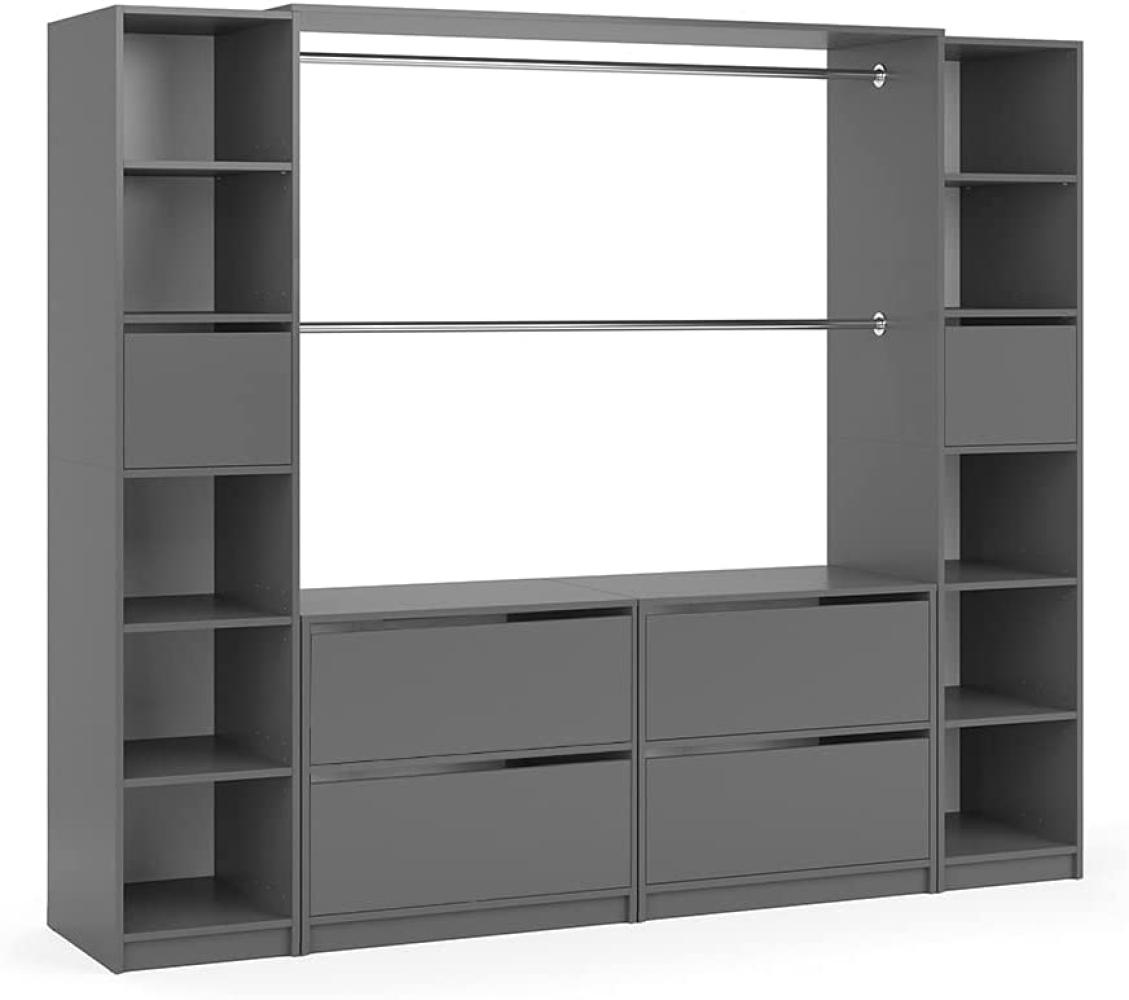 Vicco Kleiderschrank Visit Anthrazit Dielenschrank Flurgarderobe - Offen begehbar (Set XXXL) Bild 1