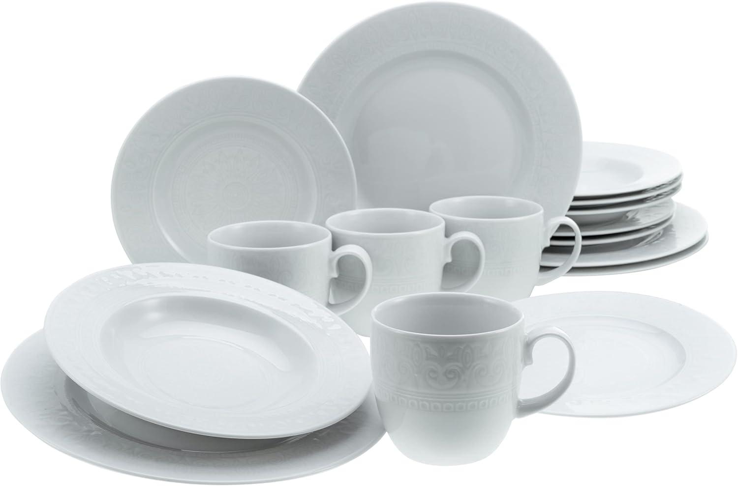 CreaTable 23821 Kombiservice Classico für 4 Personen, Porzellan, weiß (1 Set, 16-teilig) Bild 1