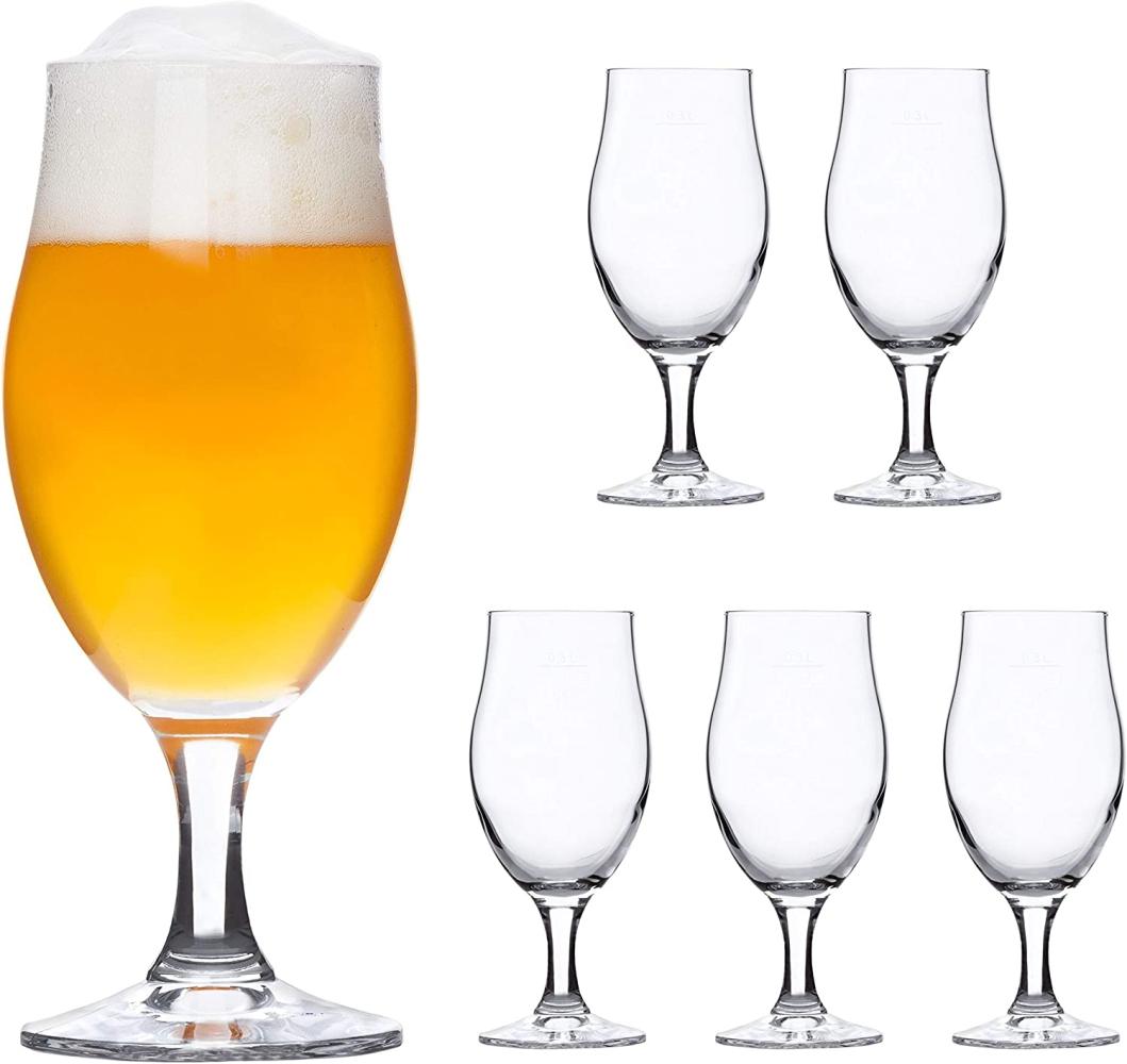 Rocco 6er-Set Bierglas Executive 0. 3L edle Bier-Tulpe Stiel-Gläser Cocktail-Becher Glas Kelche Bild 1