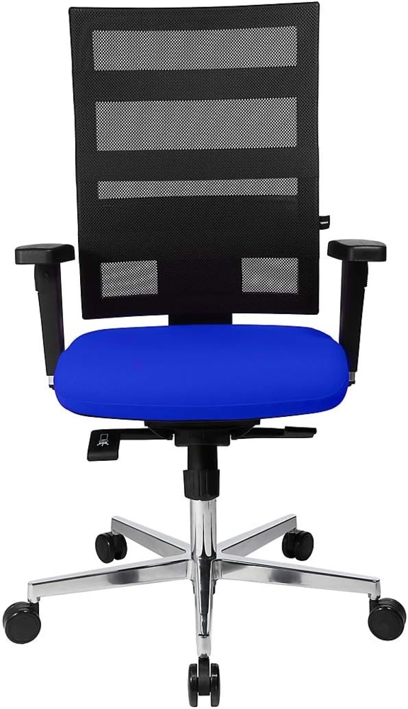 Topstar Sitness X-Pander Plus, ergonomischer Bürostuhl, Schreibtischstuhl, inkl. Multifunktions-Armlehnen, Body-Balance Tec-Gelenk, Stoff, royalblau / schwarz Bild 1