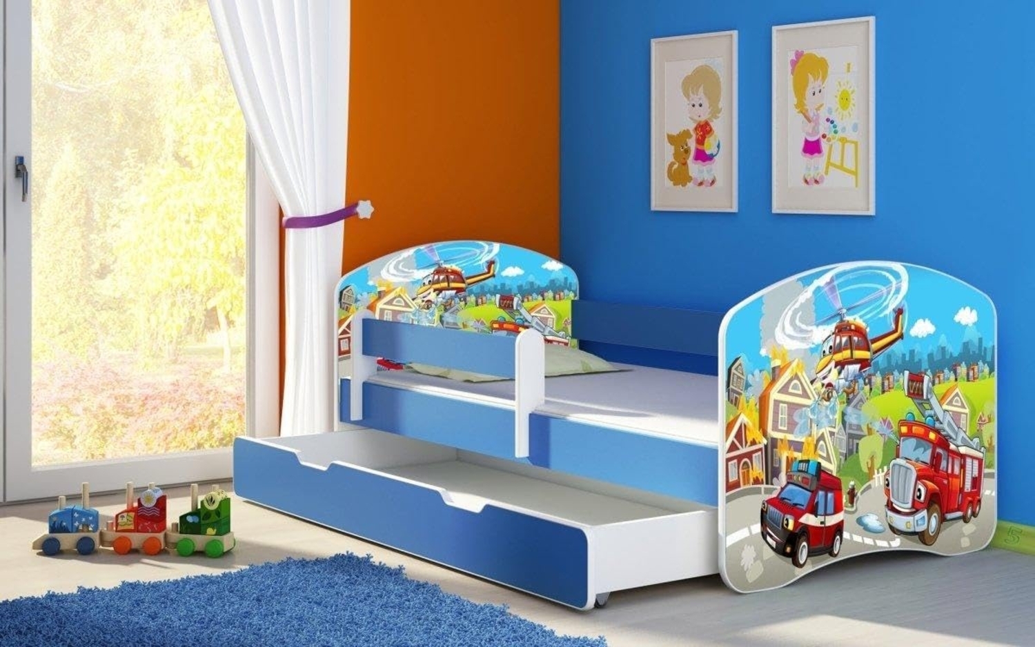 Kinderbett Dream mit verschiedenen Motiven 140x70 Firealarm Bild 1