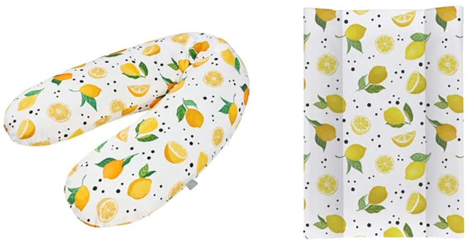 Rotho Babydesign Stillkissen-Set Multi, 190x35 cm, Inkl. Keilwickelauflage, 70x50 cm, ab 0 Monate, Lemon Chill Bild 1