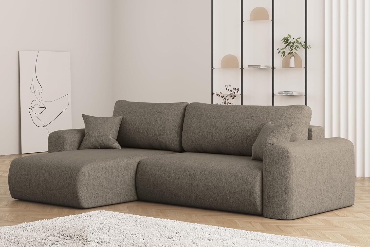 Kaiser Möbel Ecksofa Ecksofa mit Schlaffunktion und Stauraum Capri Stoff Verita Bild 1