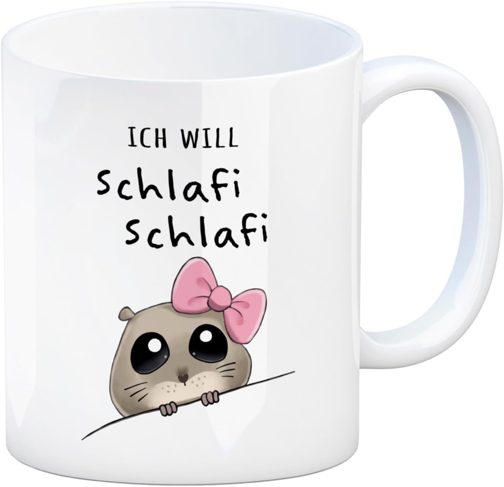 speecheese Tasse Meme Hamster Kaffeebecher mit Spruch Ich will Schlafi Schlafi Bild 1