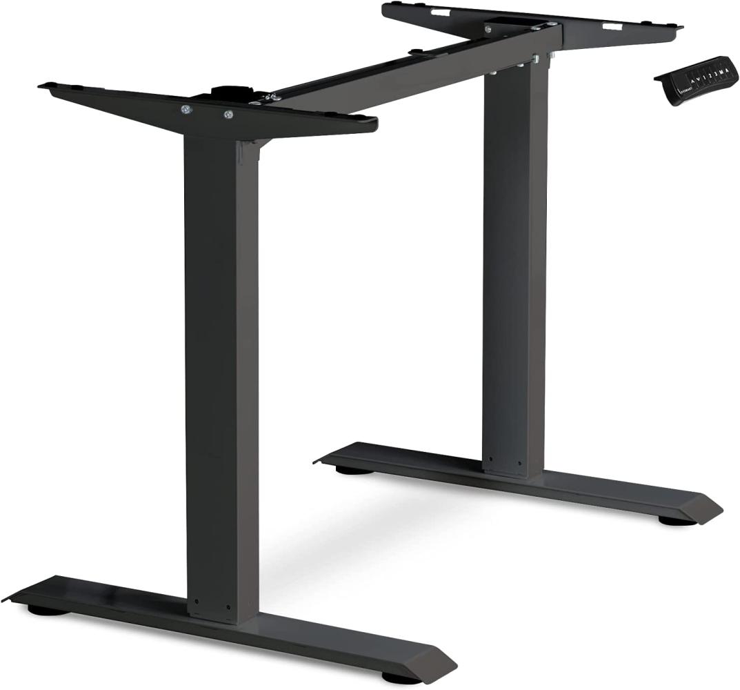 ESMART Germany ETX-121B Schwarz - Ergonomisches Steh-Sitz-Schreib-Tisch-Gestell Stufenlos elektrisch höhenverstellbar 71-121 cm 3X Memory Aktivitätserinnerung Soft-Start/Stopp Bild 1