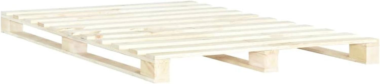 vidaXL Palettenbett Massivholz Kiefer 140×200 cm Bild 1