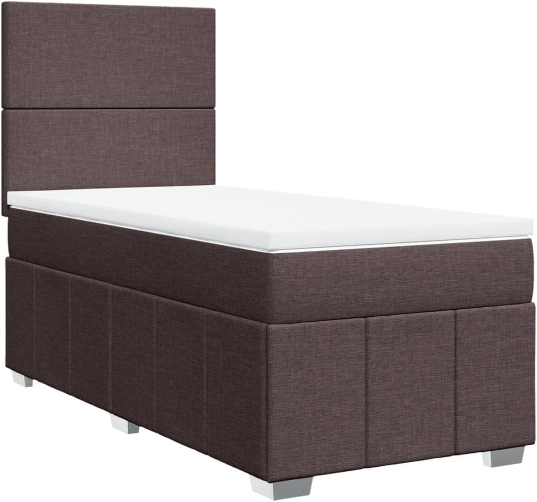 Boxspringbett mit Matratze Dunkelbraun 90x200 cm Stoff 3293847 Bild 1