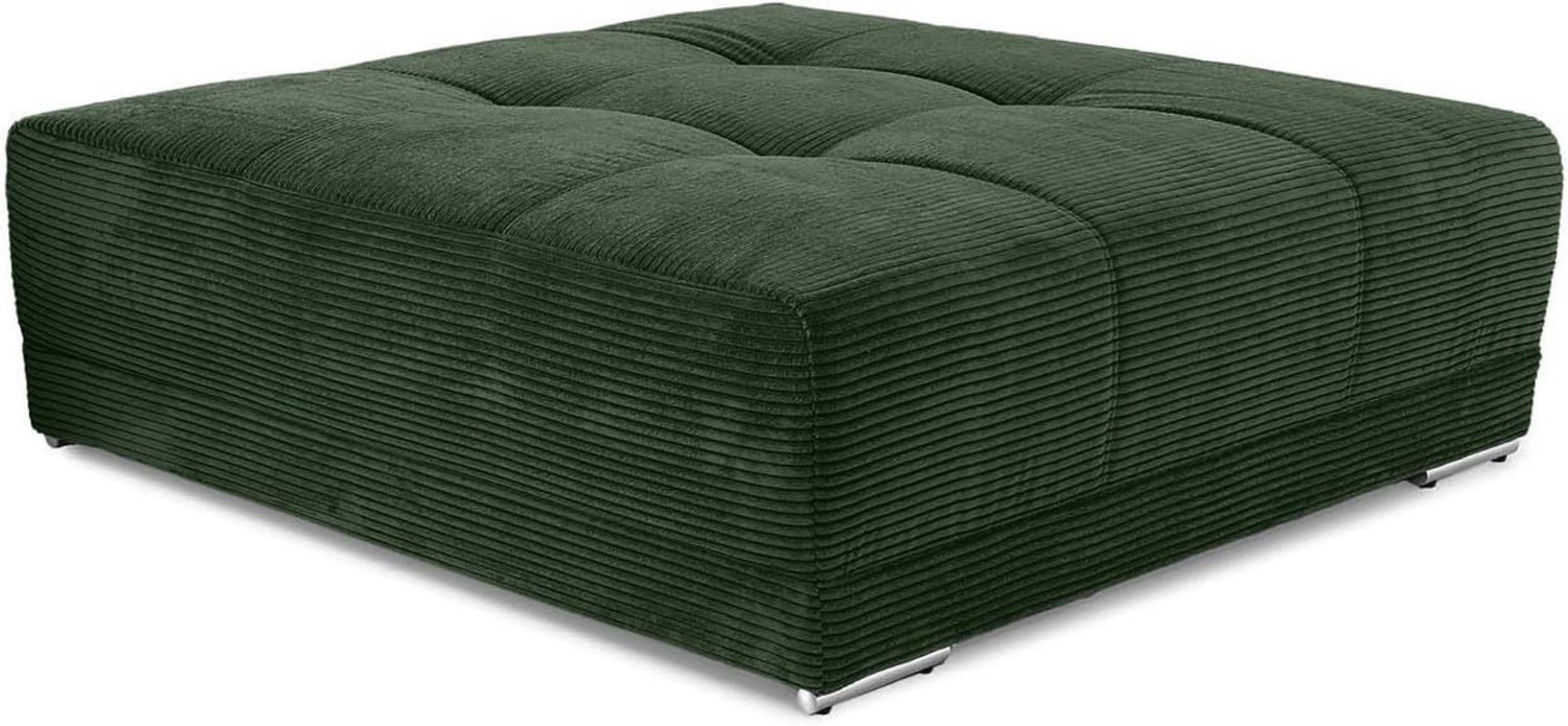 luma-home Polsterhocker 15176 (XXL-Hocker 120x120 cm mit Federkernpolsterung, passend zum Big Sofa), Cordstoff Grün Bild 1