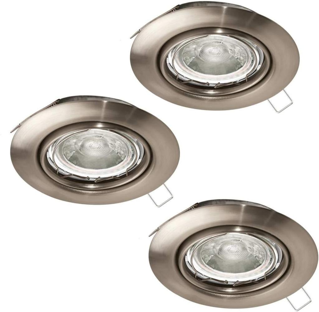 Eglo 34015 3er Set LED Einbauleuchte MAZUBY nickel-matt Ø8,7cm Bild 1