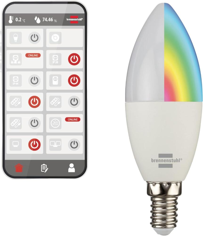 Brennenstuhl LED-Leuchtmittel Connect WiFi SB 400, E14, Farbwechsler, SmartHome-fähig, mit Timer Bild 1