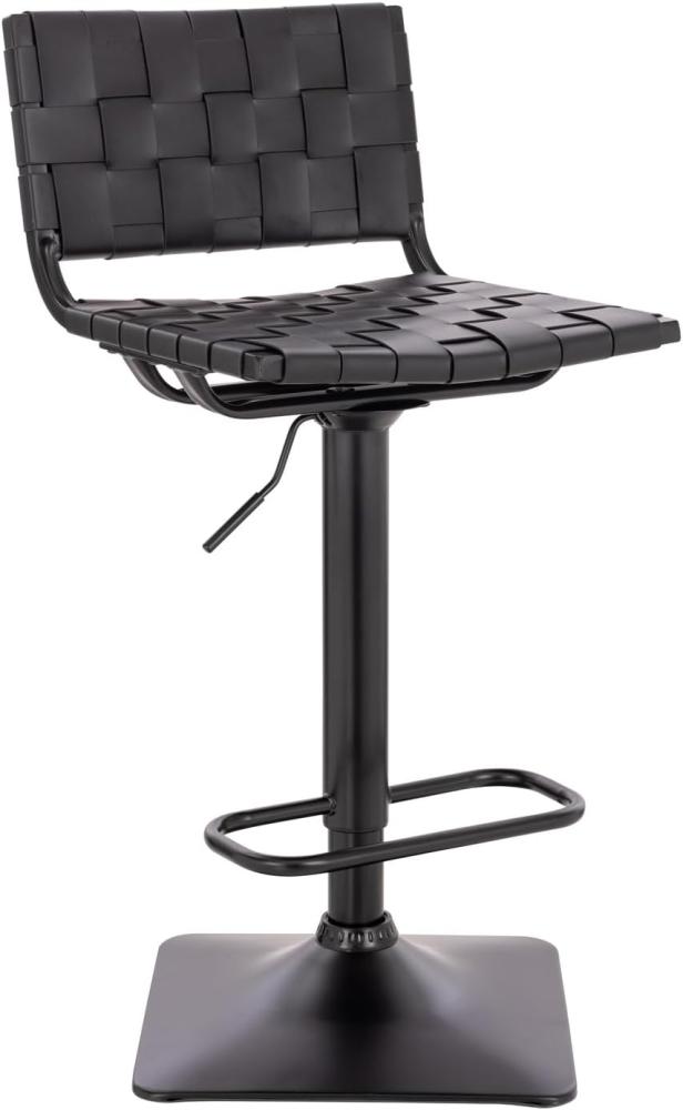 SVITA COLIN 2er Set Barhocker mit Lehne höhenverstellbar drehbar Kunstleder Schwarz Bild 1