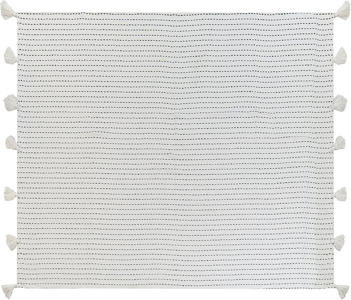 beliani 'MODAR' Tagesdecke, Baumwolle Cremeweiß, 200x220 cm Bild 1