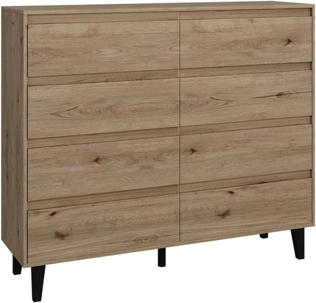 Vicco Sideboard Bahia Eiche 139 x 117 cm mit 8 Schubladen Bild 1